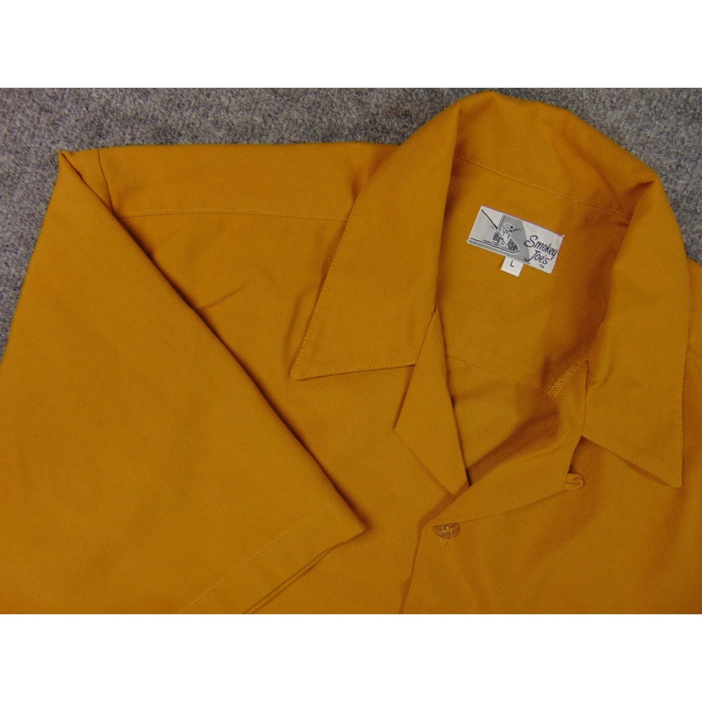 Smokey Joe's Shirt‎ Mens Large Orange Button Up Camp Collar Vintage 90s Boxy